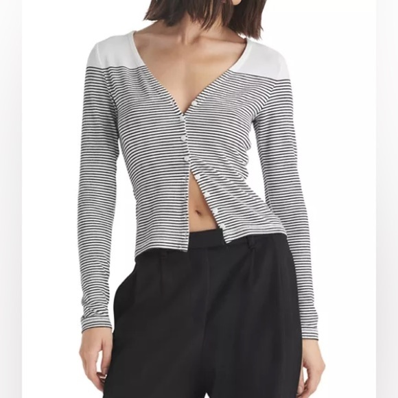 Rag & Bone the Knit Stripe Vee Cardigan XXS - Picture 1 of 10
